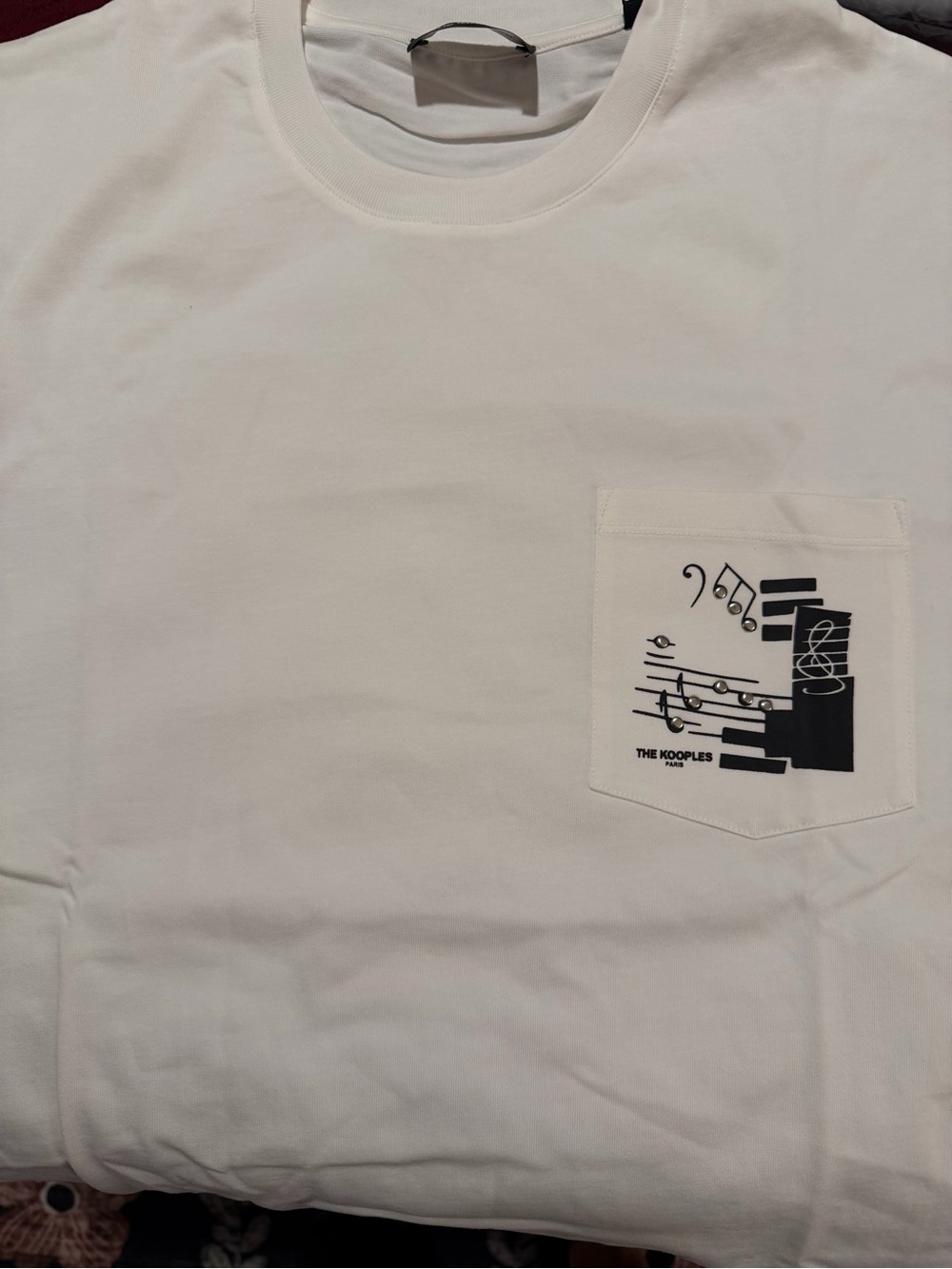 NWT The Kooples Men’s XXL White Graphic Music Pocket T-Shirt